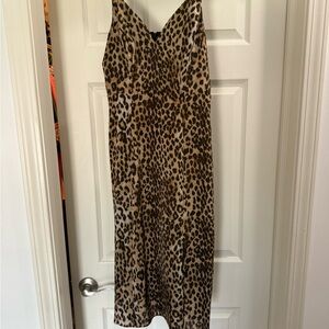 NWOT Express Strapless Leopard Print Dress